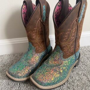 Shyanne Brown Leather Boots with Pink Leopard Lining